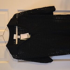 NWT H&M Black Tunic Open Weave Size S
